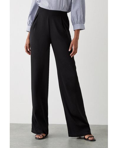 Dorothy Perkins Tall Pull On Wide Leg Trousers - Black