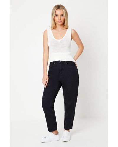 Dorothy Perkins Petite Relaxed Mom Jeans - Blue
