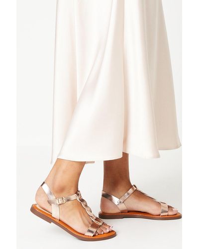 Dorothy Perkins Good For The Sole: Mollie Twist T Bar Flat Sandals - White