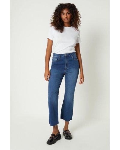 Dorothy Perkins Stretch Crop Kickflare Jeans - Blue