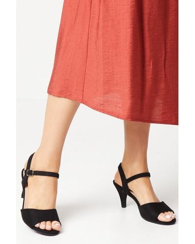 Dorothy Perkins Good For The Sole: Wide Fit Trish Peep Toe Heeled Sandals - Red