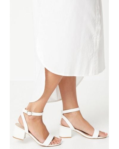 Dorothy Perkins Wide Fit Tommi Barely There Mid Block Heel Sandals - Natural