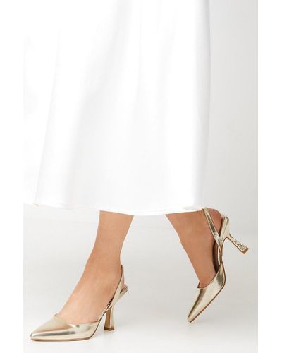 Dorothy Perkins Bindy Pointed Slingback Court Shoes - White
