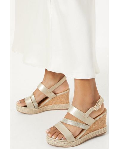Dorothy Perkins Good For The Sole: Extra Wide Fit Hannah Asymmetric Wedges - Natural