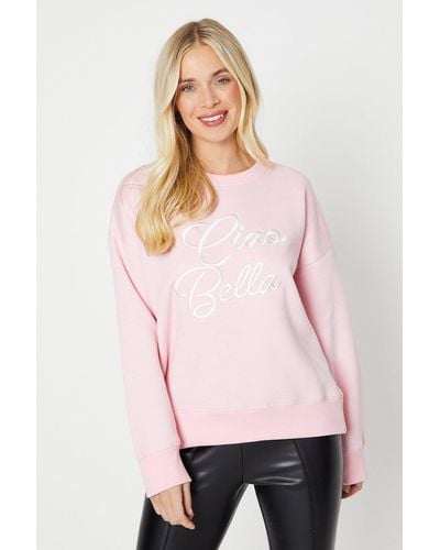 Dorothy Perkins Petite Ciao Bella Sweatshirt - Pink