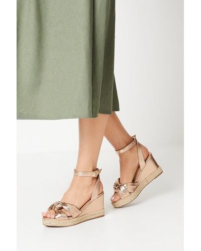 Dorothy Perkins Good For The Sole: Extra Wide Fit Holly Soft Twist Wedges - Green
