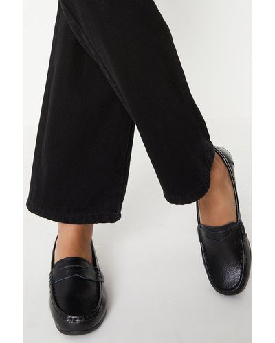 Dorothy Perkins Good For The Sole: Niamh Wide Fit Leather Comfort Loafers - Black