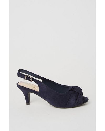 Dorothy Perkins Good For The Sole: Wide Fit Taylor Knot Front Sling Back Court Shoes - Blue