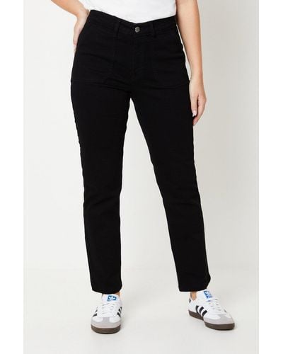 Dorothy Perkins Pocket Detail Mid Rise Slim Leg Jeans - Black