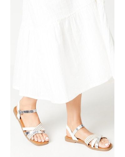 Dorothy Perkins Good For The Sole: Melanie Comfort Mixed Material Strappy Sandals - Natural