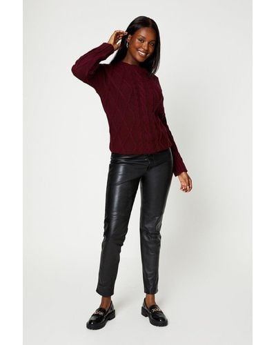 Dorothy Perkins Wide Sleeve Cable Long Line Jumper - Purple