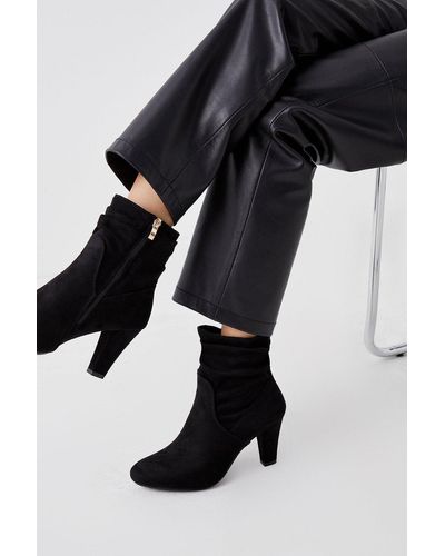 Dorothy Perkins Ally Ruched Heeled Boots - Black