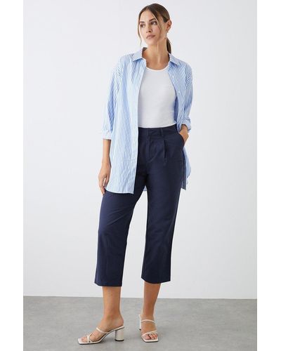 Dorothy Perkins Cotton Crop Trousers - Blue