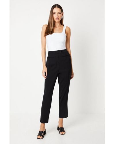 Dorothy Perkins Double Button Tapered Trousers - Black