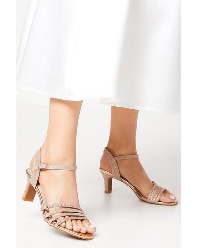 Dorothy Perkins Good For The Sole: Ellen Diamante Shimmer Strap Heeled Sandals - White