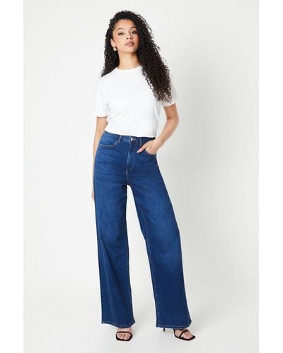 Dorothy Perkins Tall Wide Leg Denim Jeans - Blue