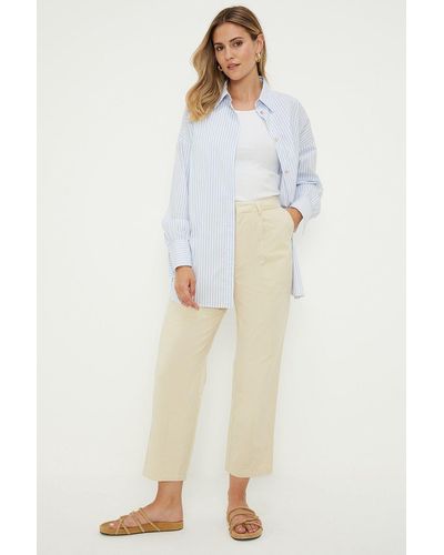 Dorothy Perkins Tall Cotton Crop Trousers - Natural