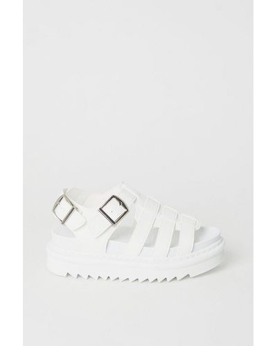 Dorothy Perkins Faith: Harmoney Milled Faux Leather Chunky Sandals - White