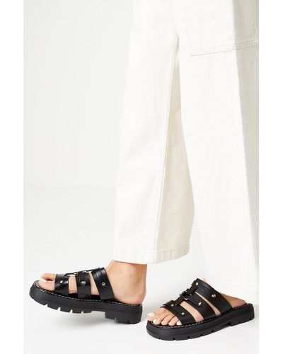 Dorothy Perkins Faith: Medi Chunky Metal Detail Slider Sandals - White