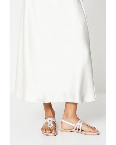 Dorothy Perkins Wide Fit Frida Embellished Sandals - White