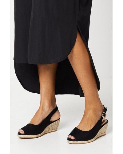 Dorothy Perkins Good For The Sole: Extra Wide Fit Reign Peep Toe Wedge - Black