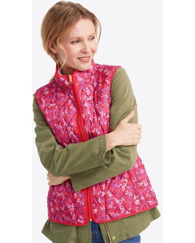 Draper James Reversible Quilted Puffer Vest - Pink