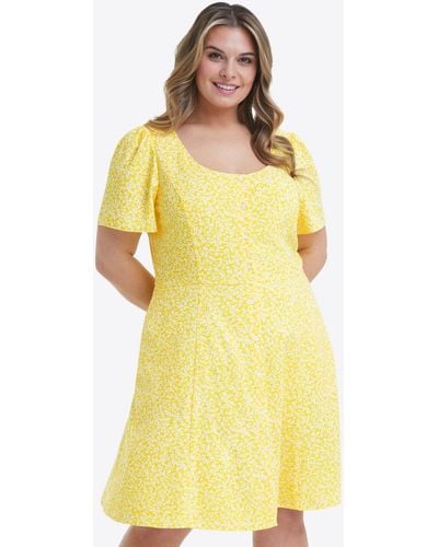 Draper James Bonnie Mini Dress In Golden Floral - Yellow