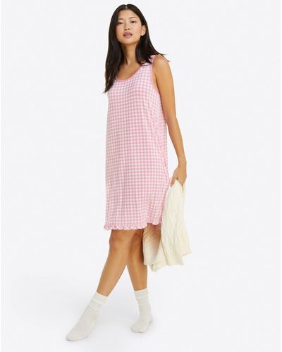Draper James Alison Nightgown In Light Pink Gingham
