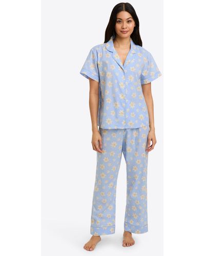 Draper James Linda Pajama Set In Magnolia - Blue
