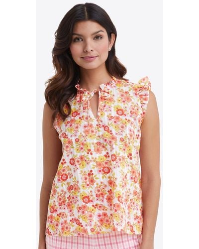 Draper James Connie Top In Field Blossom - Pink