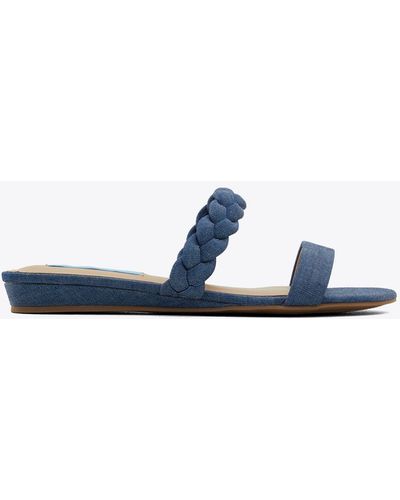 Draper James Braided Ellie Sandals In Chambray - Blue