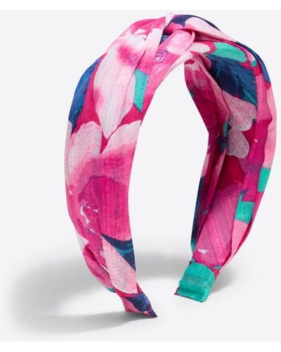 Draper James Twist Headband In Watercolor Floral - Pink