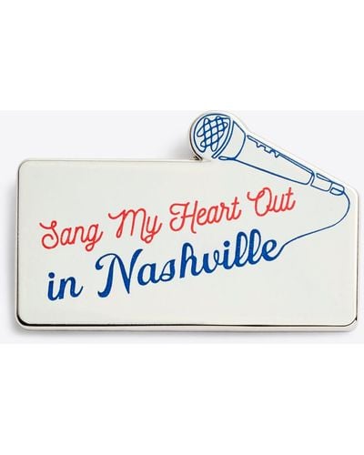 Draper James Sang My Heart Out In Nashville Enamel Pin - White