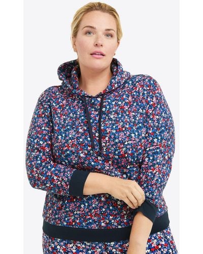 Draper James Hoodie In Allover Ditsy Floral - Blue