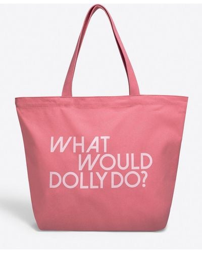 Draper James What Would Dolly Do Pink Canvas Tote