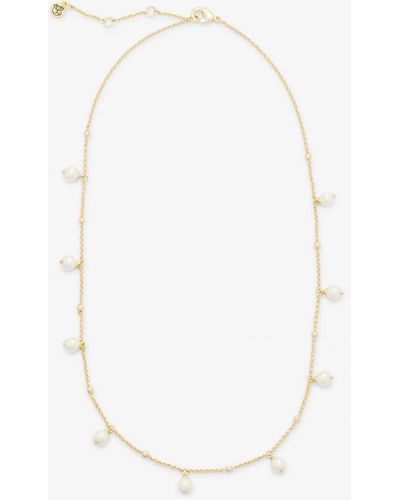 Draper James Pearl Gold Bead Necklace - White