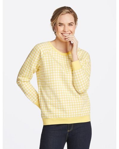 Draper James Natalie Sweatshirt In Gingham - Yellow