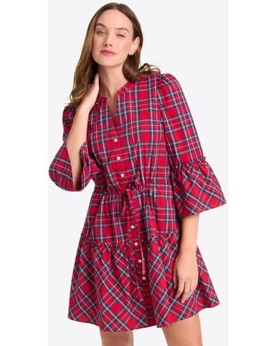 Draper James Avery Shirtdress In Angie Plaid - Red