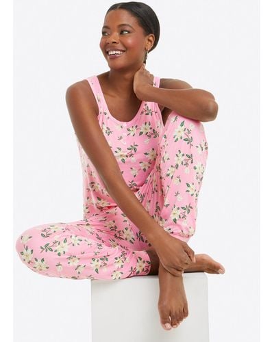 Draper James Hillary Pajama Set In Pink Magnolia