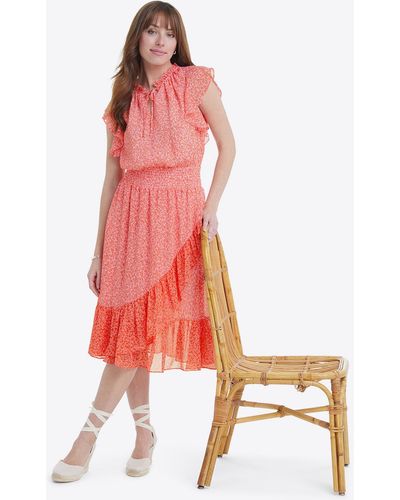 Draper James Tenille Dress In Tangerine Floral - Pink