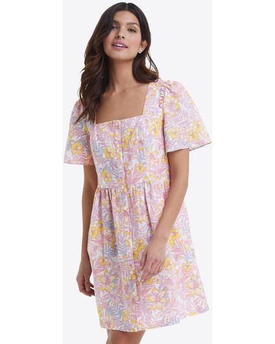 Draper James Danielle Mini Dress In Lilly Floral - Pink