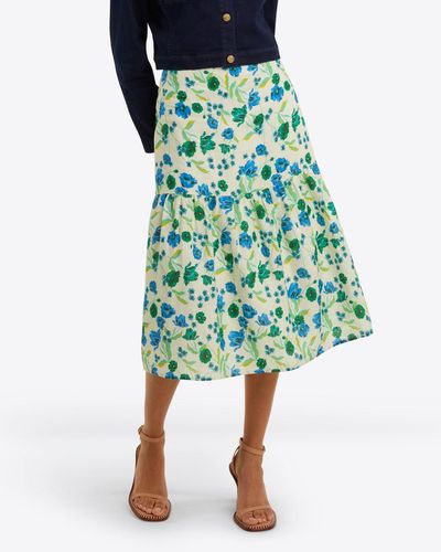Draper James Midi Skirt In Linen - Green