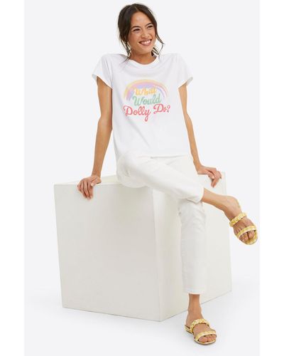 Draper James What Would Dolly Do Rainbow T-shirt - White