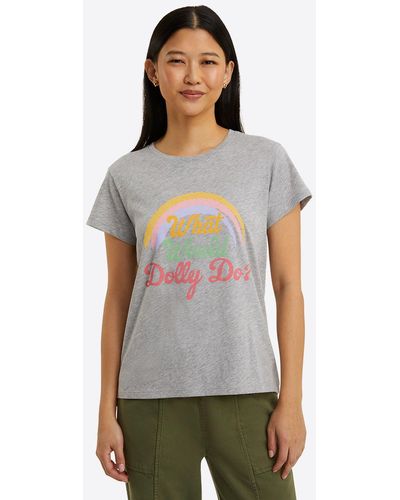 Draper James What Would Dolly Do Rainbow T-shirt - Gray