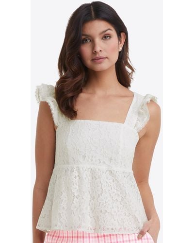 Draper James Melissa Babydoll Top In Lace - White