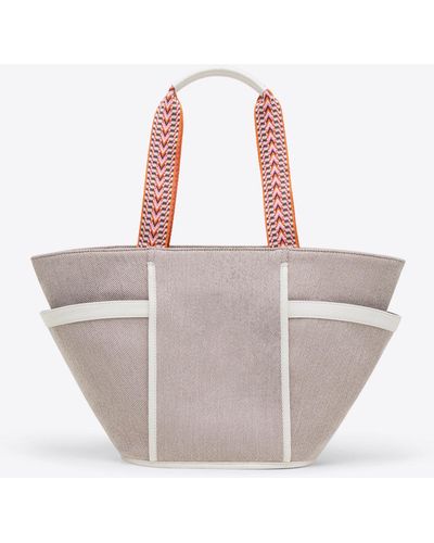 Draper James Tapered Twill Tote In Natural - White