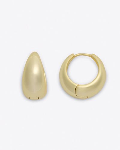 Draper James Thick Huggie Hoops In Gold - White