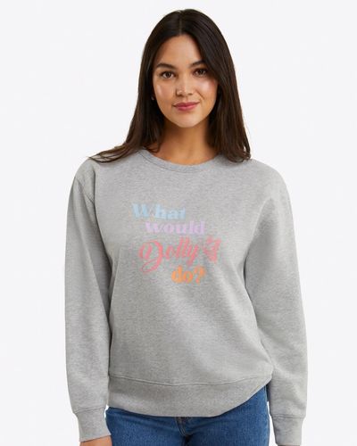 Draper James What Would Dolly Do Sweatshirt - Gray