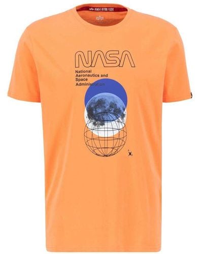 Seeve T-shirt Apha Man White | T Orbit Short for Alpha Industries Nasa in Industries Men Lyst