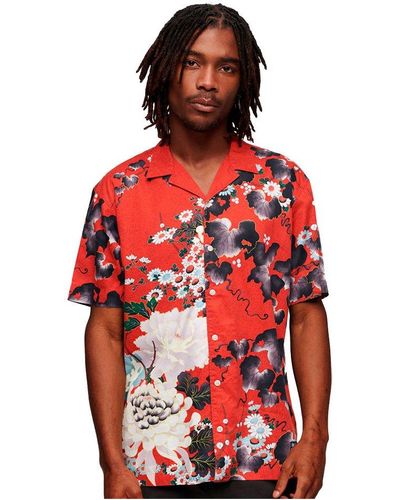 Superdry Vintage Hawaiian Shirt Red